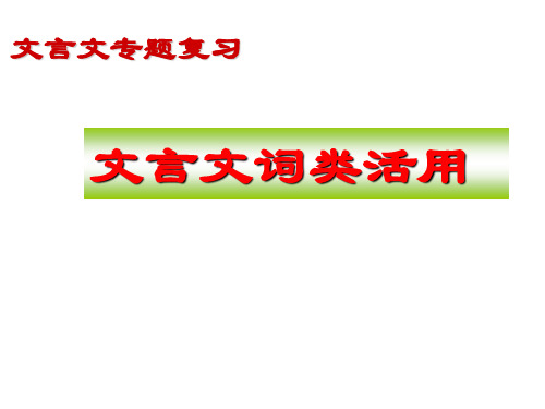 高考文言文复习_词类活用解析