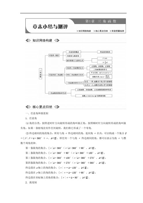 2017-2018学年高中数学必修四教学案：第1章 章末小结