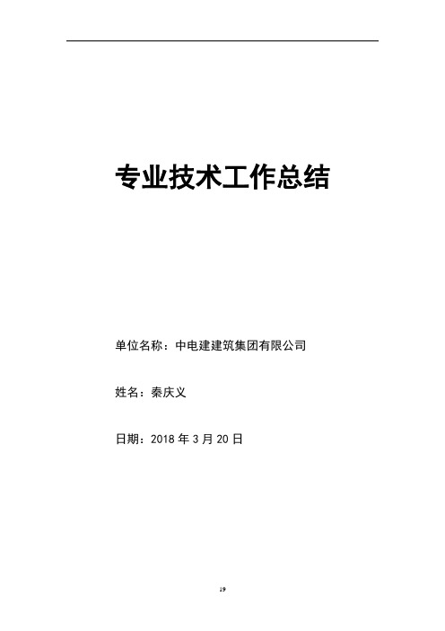 高级工程师评审专业技术工作总结