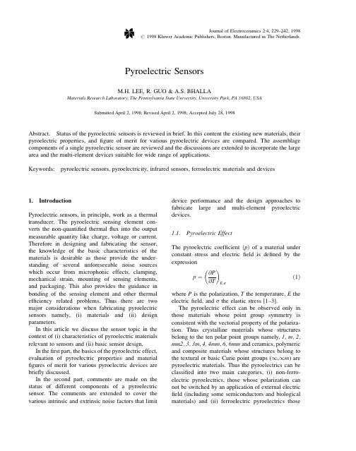 Pyroelectric Sensors