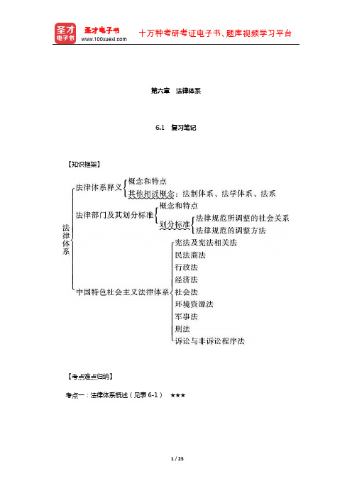 张文显《法理学》(第5版)笔记和课后习题(含考研真题)详解(法律体系)