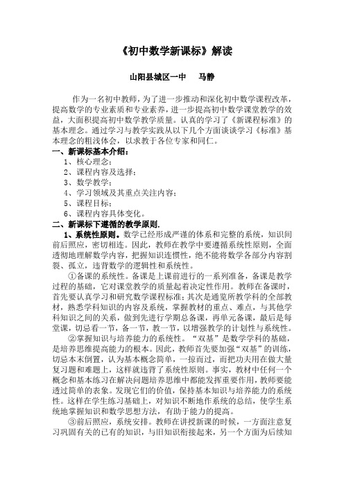 初中数学新课标解读