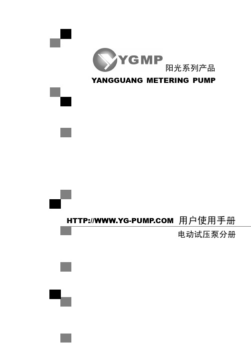 阳光泵业4GSY电动试压泵用户手册