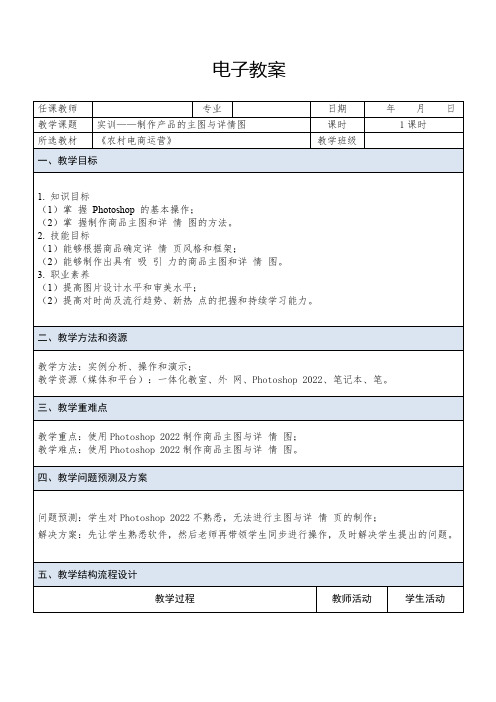 农村电商运营实训-制作产品的主图与详情页