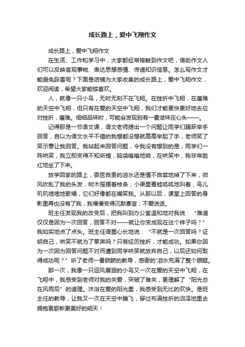 成长路上，爱中飞翔作文