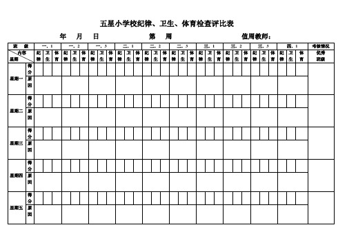 五星小学校纪律检查表