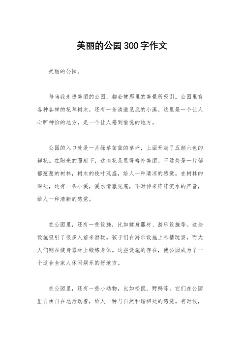 美丽的公园300字作文