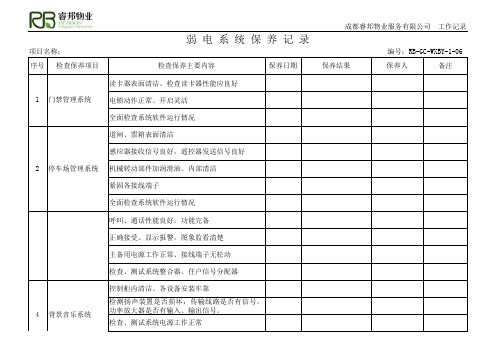 弱电系统保养记录