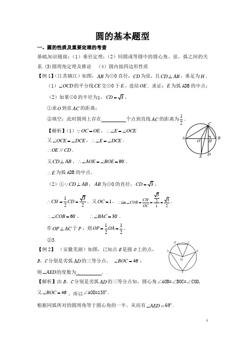 初中中考圆题型总结