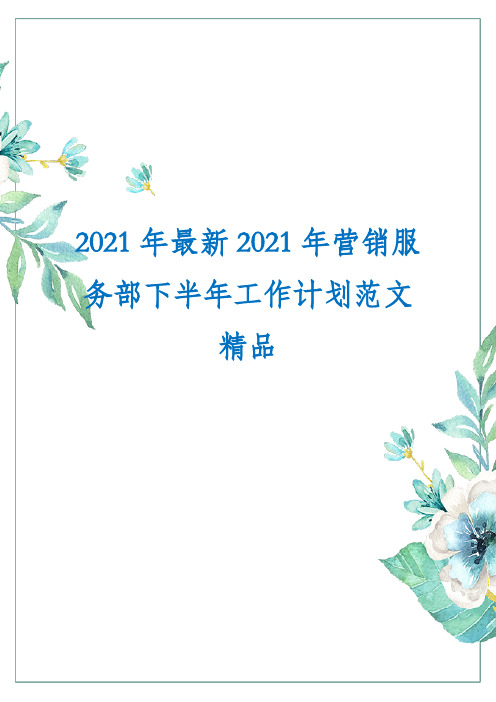 2021年最新2021年营销服务部下半年工作计划范文精品