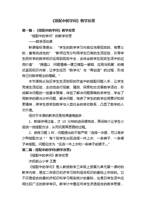 《搭配中的学问》教学反思