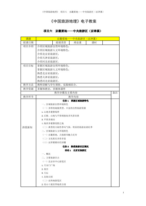 项目六  京畿要地—中央旅游区(京津冀)