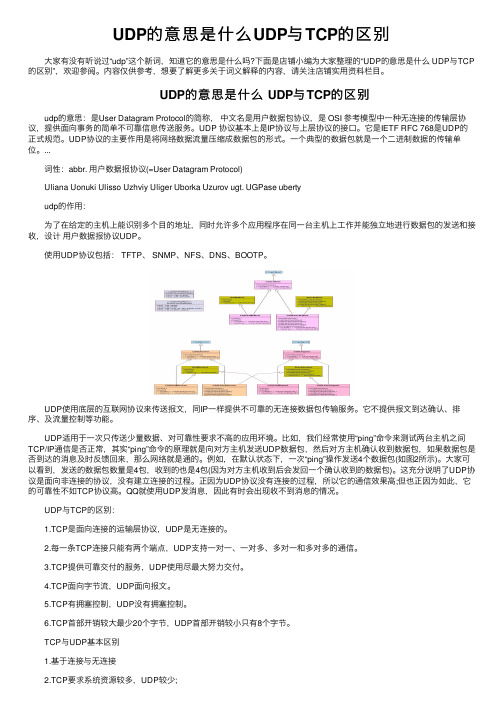 UDP的意思是什么UDP与TCP的区别