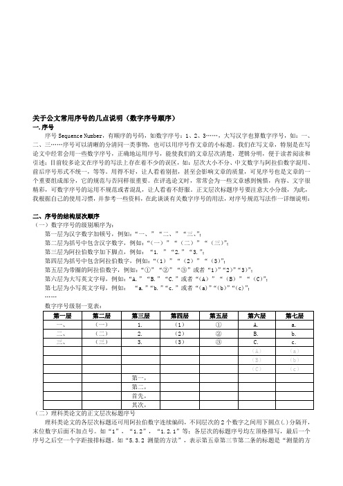 公文序号的结构层次顺序 (1)---文本资料