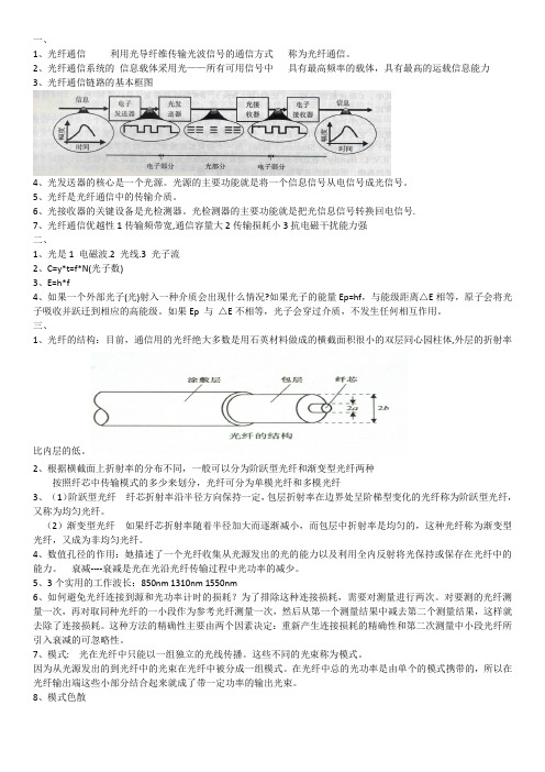 光纤通信考试复习