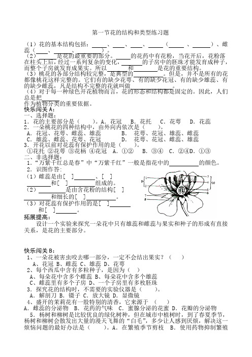 花的结构和类型练习题