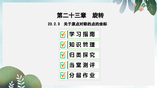 九年级数学上册 第二十三章 旋转 23.2 中心对称 23.2.3 关于原点对称的点的坐标课件  新人教版