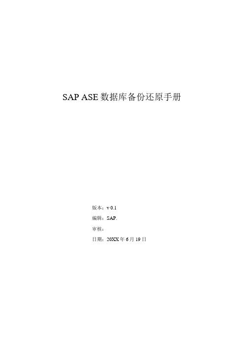 sap实施-SAPSYBASEASE数据库备份还原手册 精品