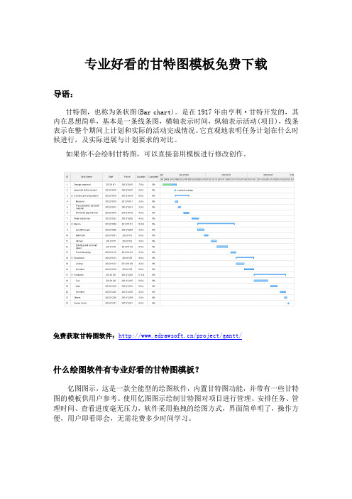 专业好看的甘特图模板免费下载