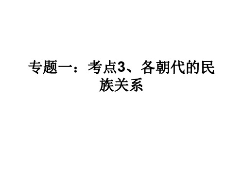 高三历史各朝代的民族关系