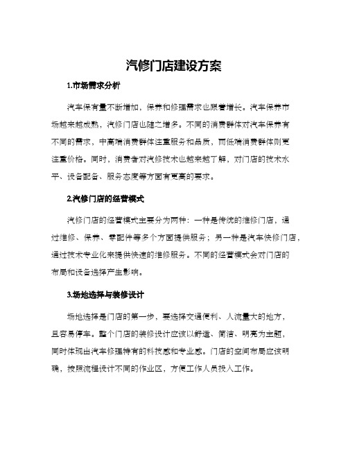 汽修门店建设方案