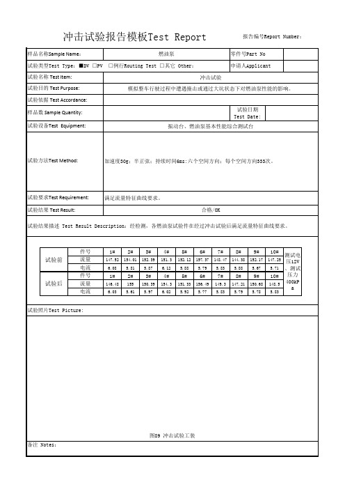 冲击试验报告模板