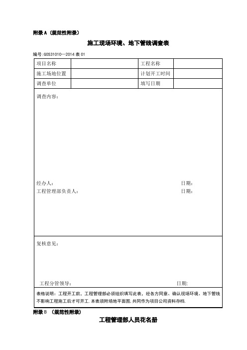 项目运营手册工程弦之建安工程分弦-表单