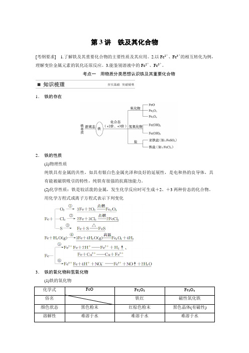 2014届高考化学三轮冲刺考点突破第3章第3讲铁及其化合物(共计19页,含答案解析)