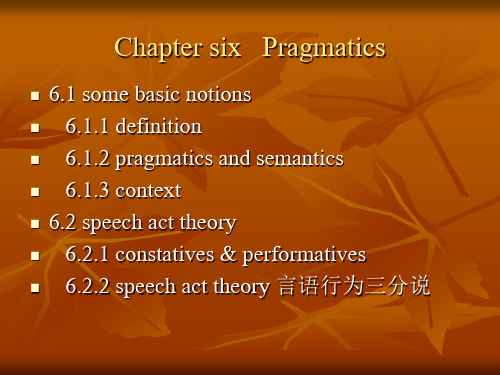 语言学课件Chapter 6 Pragmatics