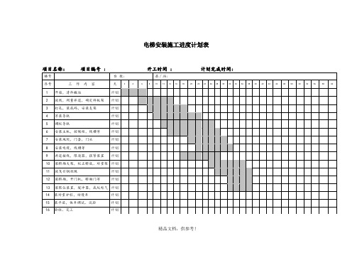 电梯安装计划表