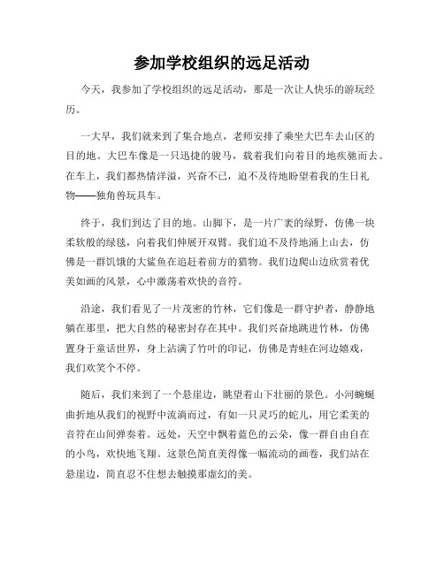 三年级作文那次玩得真高兴之参加学校组织的远足活动