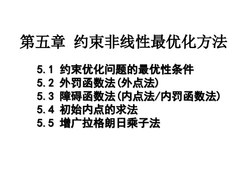 最优化方法_chapter5 约束非线性最优化方法