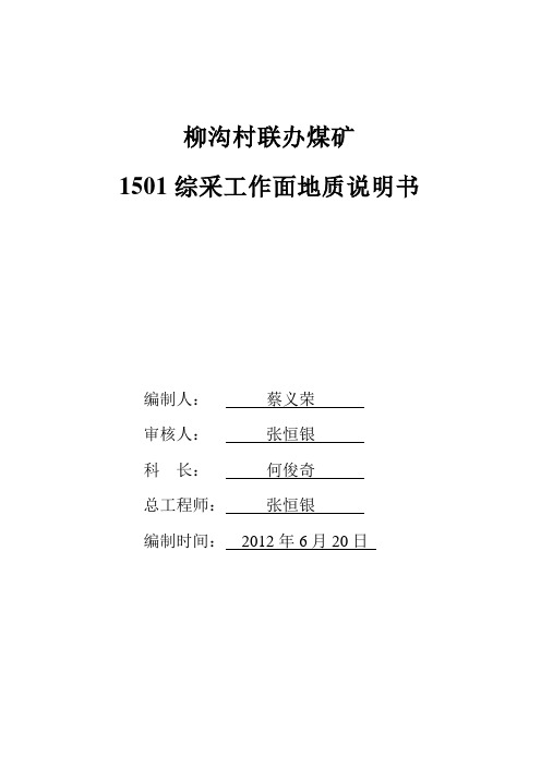 14201综采工作面地质说明书