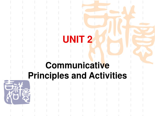 UNIT 2 communicative language teaching and TBLT