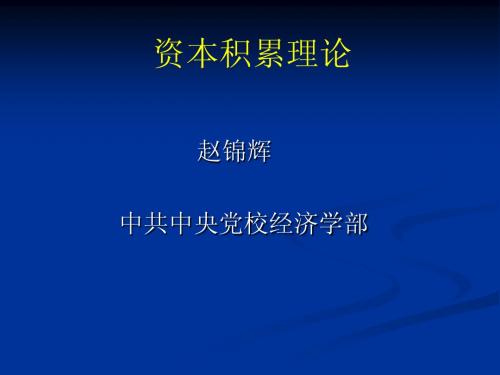 资本积累理论