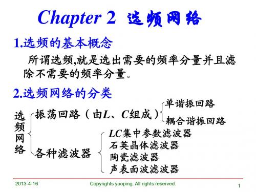 Chapter2 选频网络