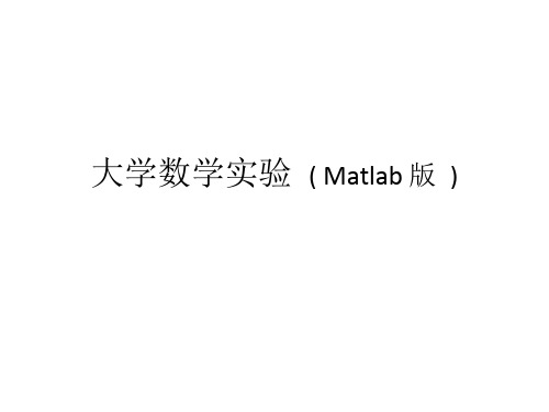 大学数学实验Matlab基础：符号计算：符号矩阵的生成+符号矩阵的运算+符号函数及相关操作