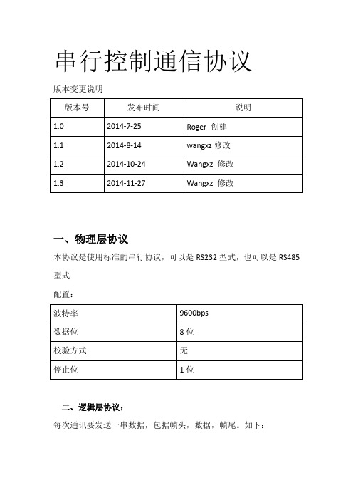 OWI 445H A1 485通用串行控制通信协议