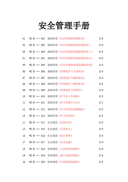 中海物业管理有限公司安全管理手册