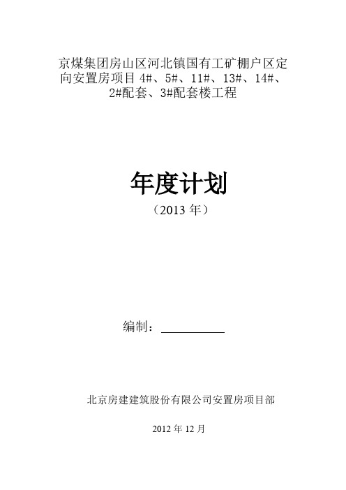 2013进度计划