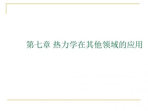 化工热力学Ⅱ(高等化工热力学)——第七章 热力学在其他领域的.