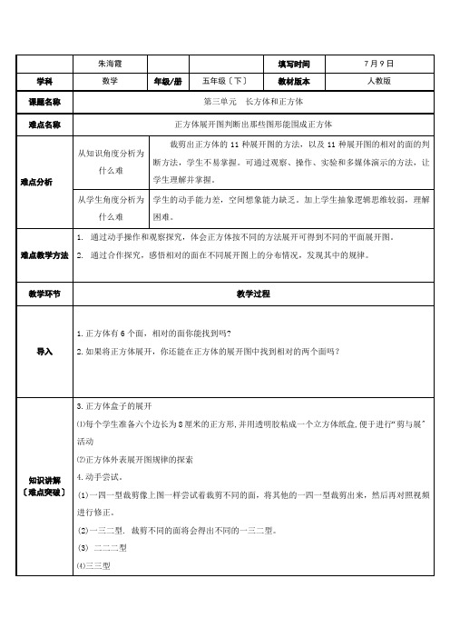 正方体展开图--判断哪些图形能围成正方体