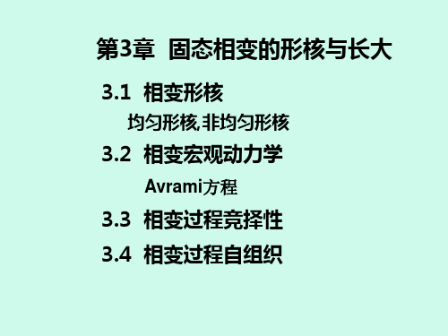 材料固态相变与扩散 第3章_固态相变的形核与长大