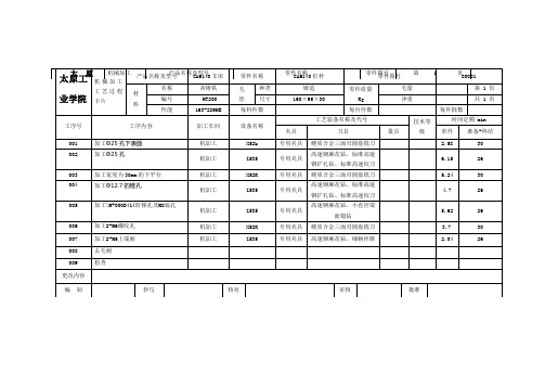 机械制造基础CA6140杠杆工艺过程卡与工序卡