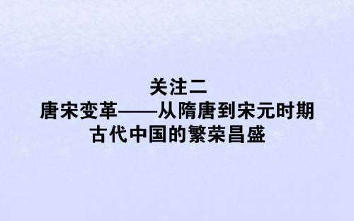 (通史版)2019版高考历史二轮复习关注1.2唐宋变革——从隋唐到宋元时期古代中国的繁荣昌盛课件