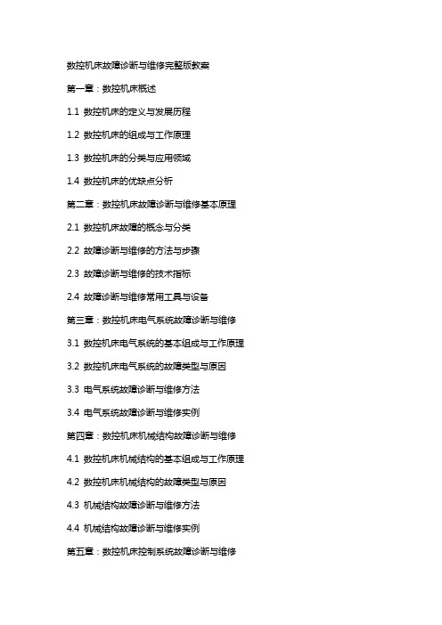 数控机床故障诊断与维修教案