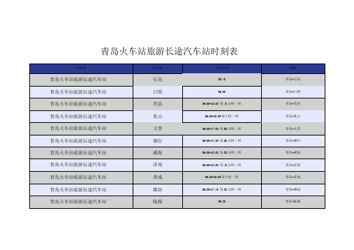 青岛火车站旅游长途汽车站时刻表