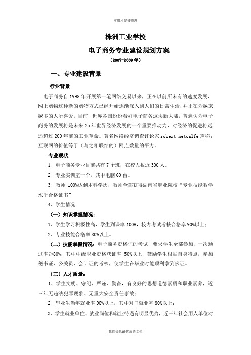 【实用型】电子商务专业建设规划方案doc-电子商务专业建设规划方案.doc