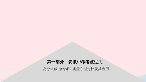 安徽省2023中考化学第一部分中考考点过关微专项2质量守恒定律及其应用课件