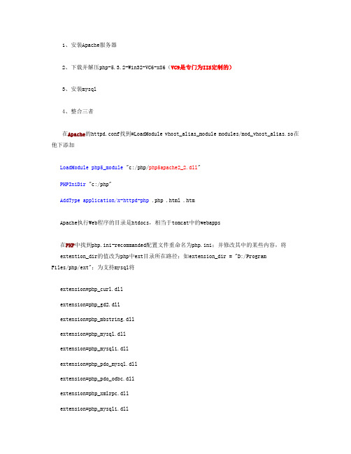 php5.2.17+Apache2.2.17+mysql配置详解